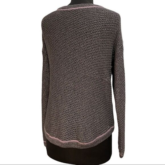 KIMCHI Blue Purple Metallic a lace Up Sweater Sz S - Picture 10 of 13